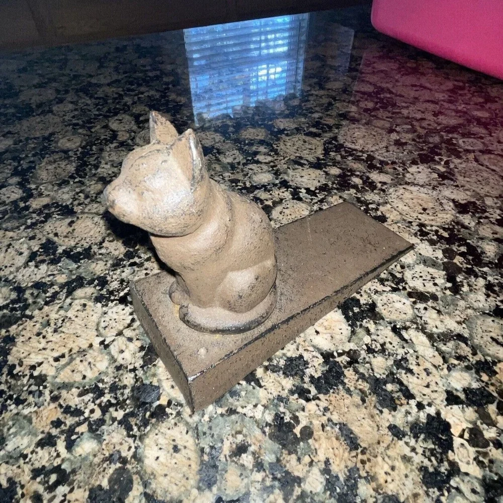 Vintage Cast Iron Cat Door Stop Wedge by Comfify | Lovely Decorative Finish P...